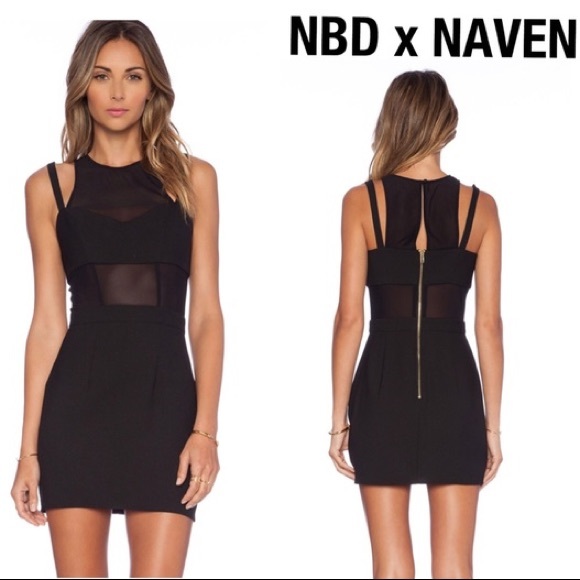 NBD Dresses & Skirts - NWT M NBD X NAVEN THE KISSER DRESS BLACK